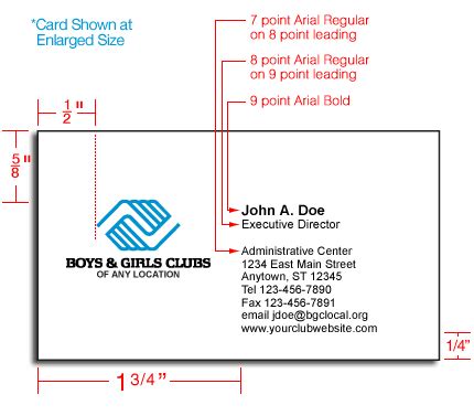 business card font size guide.